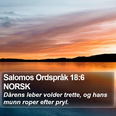 Salomos Ordspråk 18:6 NORSK Bible Verse Image