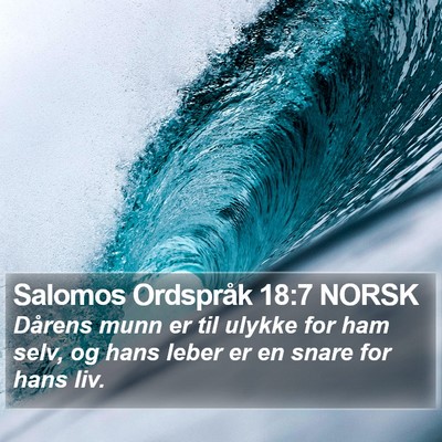 Salomos Ordspråk 18:7 NORSK Bible Verse Image