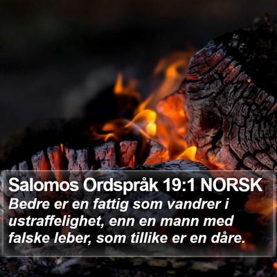 Salomos Ordspråk 19:1 NORSK Bible Verse Image