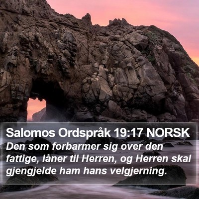 Salomos Ordspråk 19:17 NORSK Bible Verse Image