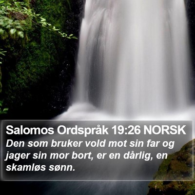 Salomos Ordspråk 19:26 NORSK Bible Verse Image