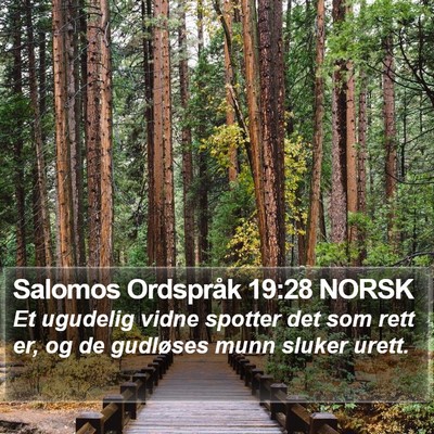 Salomos Ordspråk 19:28 NORSK Bible Verse Image