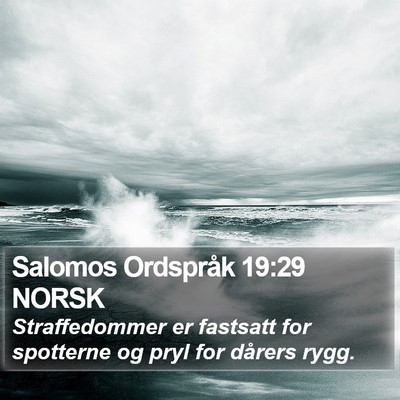 Salomos Ordspråk 19:29 NORSK Bible Verse Image