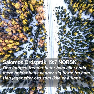Salomos Ordspråk 19:7 NORSK Bible Verse Image