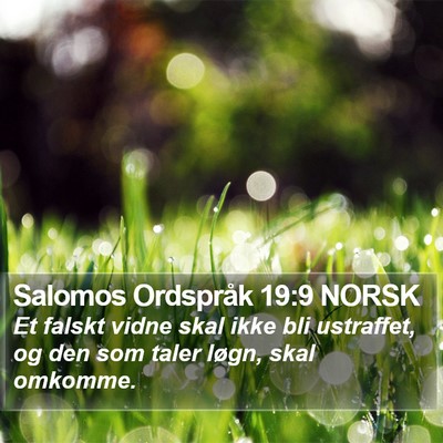 Salomos Ordspråk 19:9 NORSK Bible Verse Image