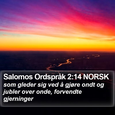 Salomos Ordspråk 2:14 NORSK Bible Verse Image