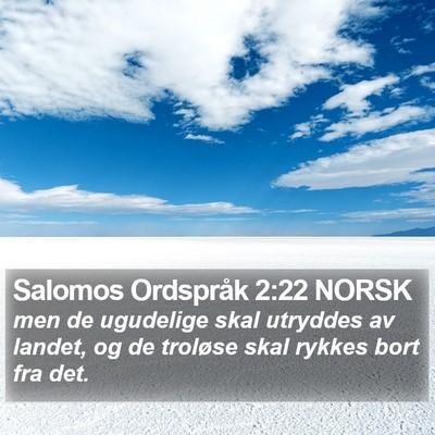 Salomos Ordspråk 2:22 NORSK Bible Verse Image