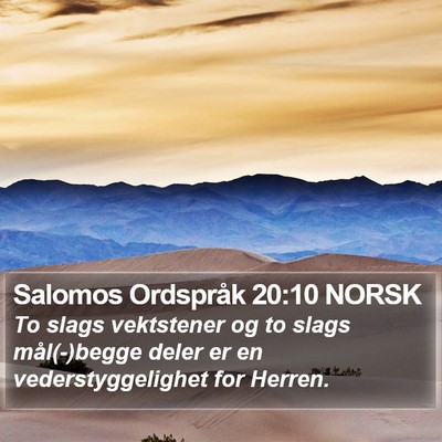 Salomos Ordspråk 20:10 NORSK Bible Verse Image