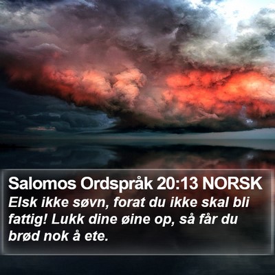 Salomos Ordspråk 20:13 NORSK Bible Verse Image