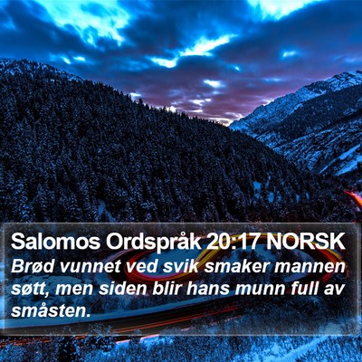 Salomos Ordspråk 20:17 NORSK Bible Verse Image