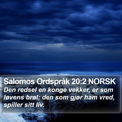 Salomos Ordspråk 20:2 NORSK Bible Verse Image