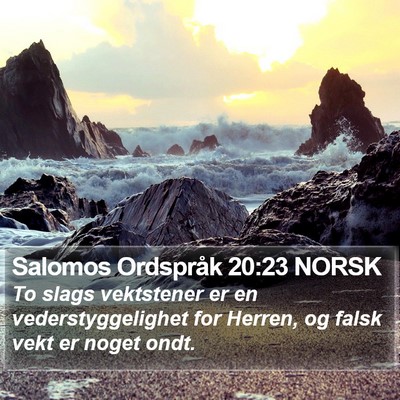 Salomos Ordspråk 20:23 NORSK Bible Verse Image