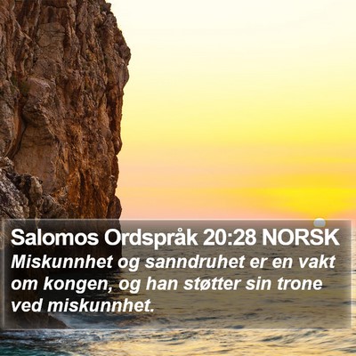 Salomos Ordspråk 20:28 NORSK Bible Verse Image