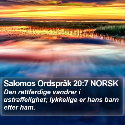 Salomos Ordspråk 20:7 NORSK Bible Verse Image