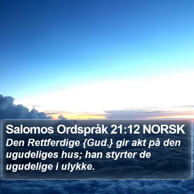 Salomos Ordspråk 21:12 NORSK Bible Verse Image