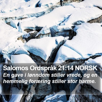 Salomos Ordspråk 21:14 NORSK Bible Verse Image
