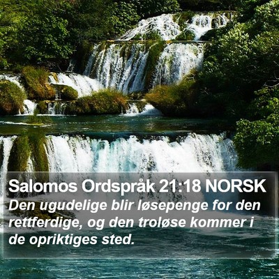 Salomos Ordspråk 21:18 NORSK Bible Verse Image