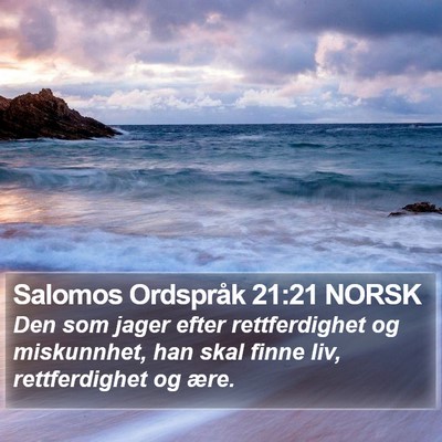 Salomos Ordspråk 21:21 NORSK Bible Verse Image
