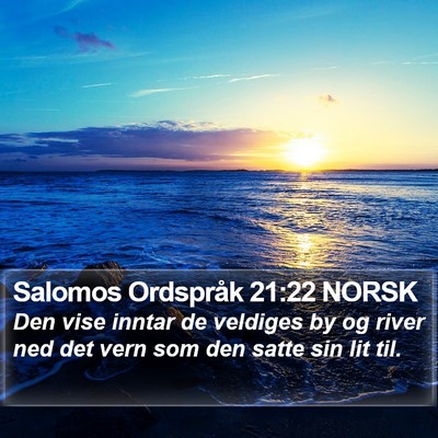 Salomos Ordspråk 21:22 NORSK Bible Verse Image