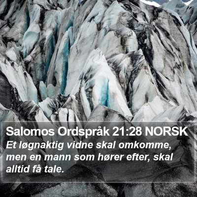 Salomos Ordspråk 21:28 NORSK Bible Verse Image