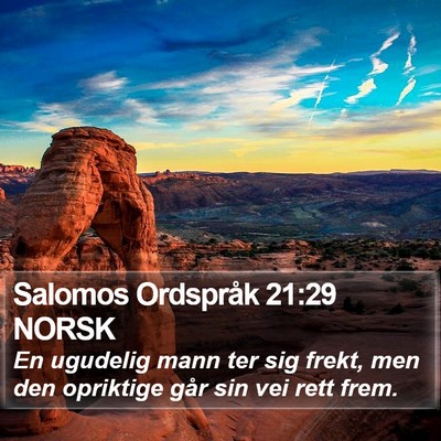 Salomos Ordspråk 21:29 NORSK Bible Verse Image