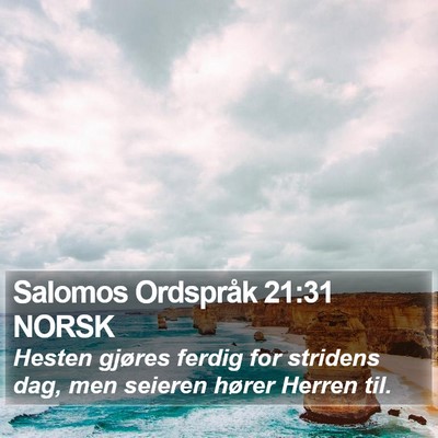 Salomos Ordspråk 21:31 NORSK Bible Verse Image