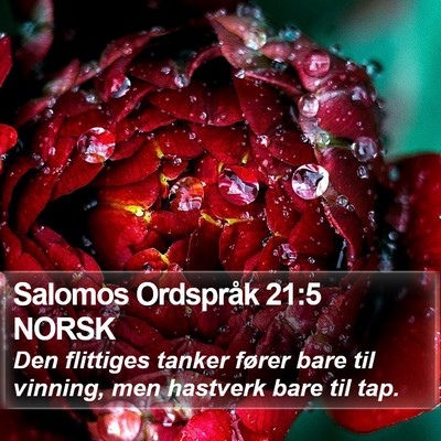 Salomos Ordspråk 21:5 NORSK Bible Verse Image