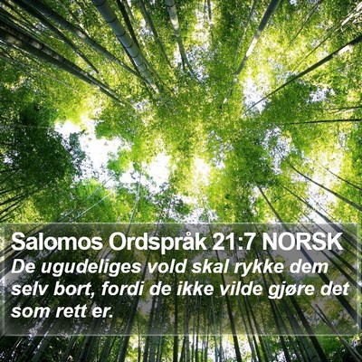 Salomos Ordspråk 21:7 NORSK Bible Verse Image