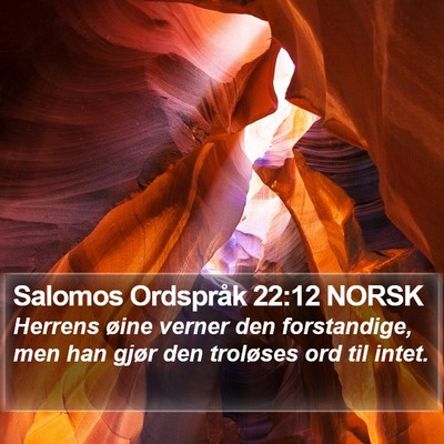 Salomos Ordspråk 22:12 NORSK Bible Verse Image