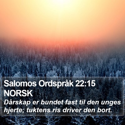 Salomos Ordspråk 22:15 NORSK Bible Verse Image