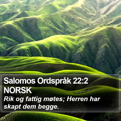 Salomos Ordspråk 22:2 NORSK Bible Verse Image
