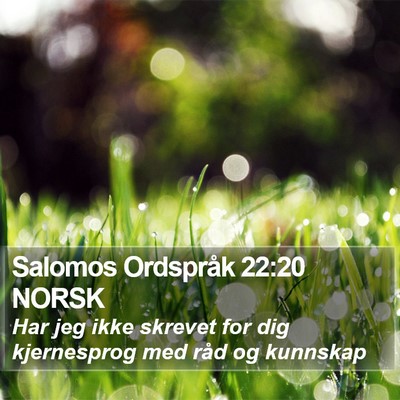 Salomos Ordspråk 22:20 NORSK Bible Verse Image
