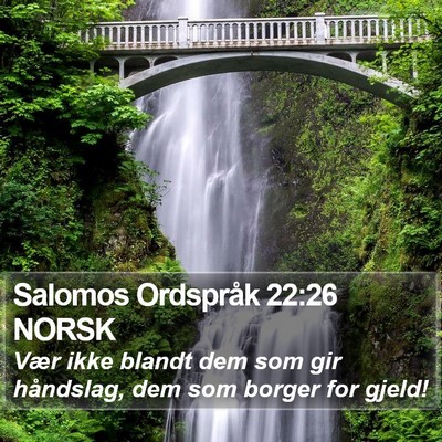 Salomos Ordspråk 22:26 NORSK Bible Verse Image