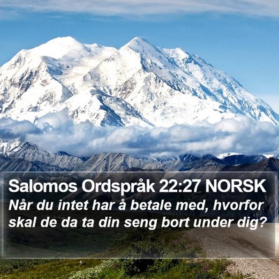 Salomos Ordspråk 22:27 NORSK Bible Verse Image