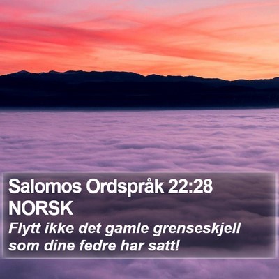 Salomos Ordspråk 22:28 NORSK Bible Verse Image