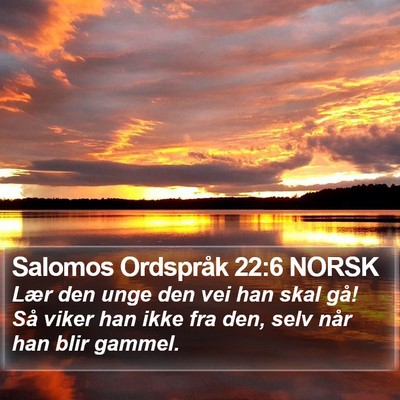 Salomos Ordspråk 22:6 NORSK Bible Verse Image