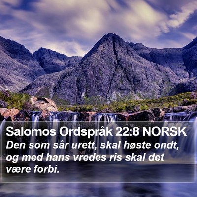 Salomos Ordspråk 22:8 NORSK Bible Verse Image