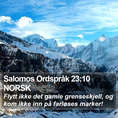 Salomos Ordspråk 23:10 NORSK Bible Verse Image