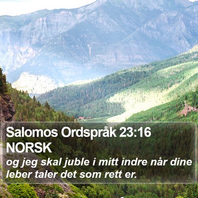 Salomos Ordspråk 23:16 NORSK Bible Verse Image