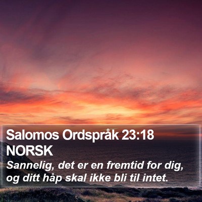 Salomos Ordspråk 23:18 NORSK Bible Verse Image