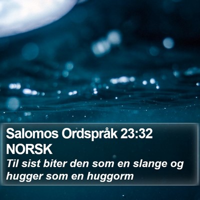 Salomos Ordspråk 23:32 NORSK Bible Verse Image