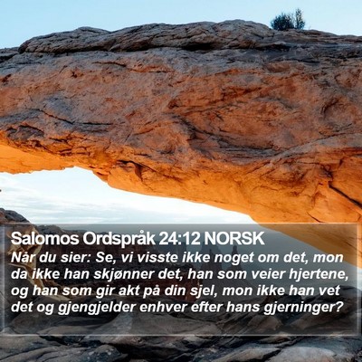 Salomos Ordspråk 24:12 NORSK Bible Verse Image