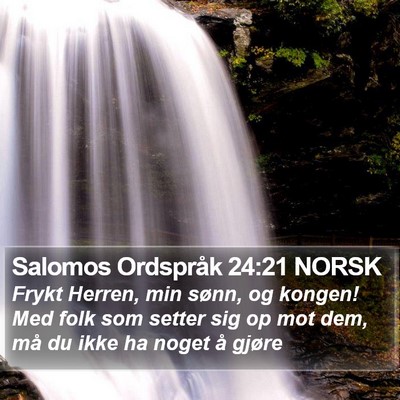 Salomos Ordspråk 24:21 NORSK Bible Verse Image