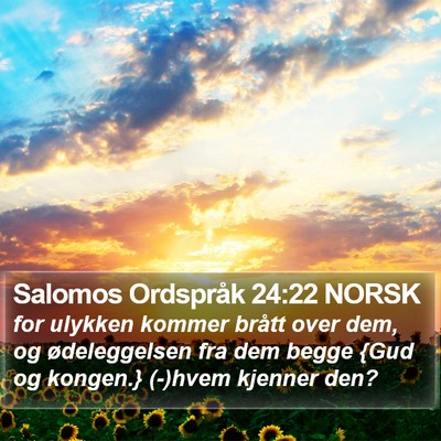 Salomos Ordspråk 24:22 NORSK Bible Verse Image