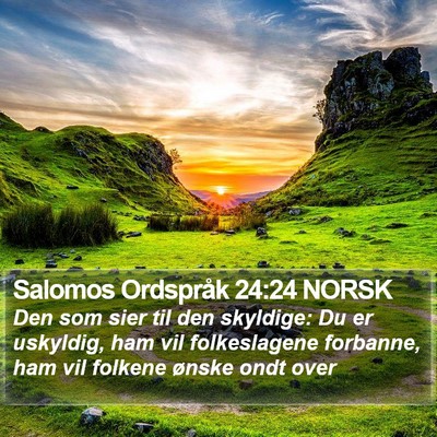 Salomos Ordspråk 24:24 NORSK Bible Verse Image
