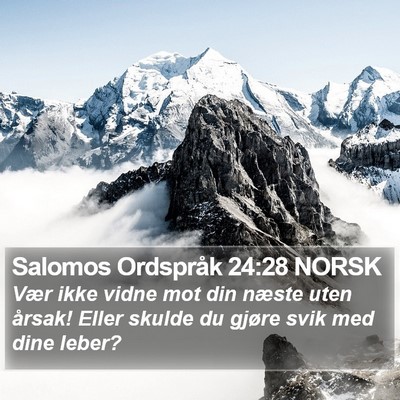 Salomos Ordspråk 24:28 NORSK Bible Verse Image