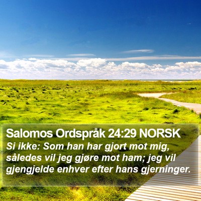 Salomos Ordspråk 24:29 NORSK Bible Verse Image