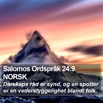 Salomos Ordspråk 24:9 NORSK Bible Verse Image
