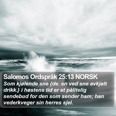 Salomos Ordspråk 25:13 NORSK Bible Verse Image
