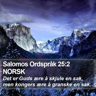 Salomos Ordspråk 25:2 NORSK Bible Verse Image